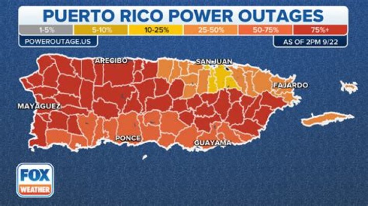 
Massive power outage in Puerto Rico due to hurricane 