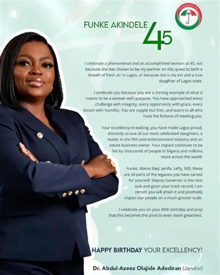 
“You Are A Shining Example Of What It Means To Be A Woman” Olajide Jandor’s Epic Birthday Message For Funke Akindele 